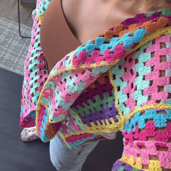 POL Multicolor Crochet Cardigan - Picture 3 of 7
